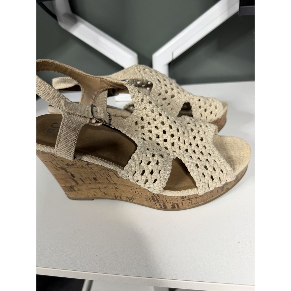 SO Sori Wedge Sandals, Women's Size 9.5M, Taupe C-1